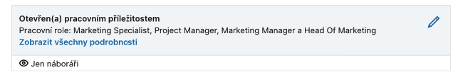 LinkedIn pracovní příležitost